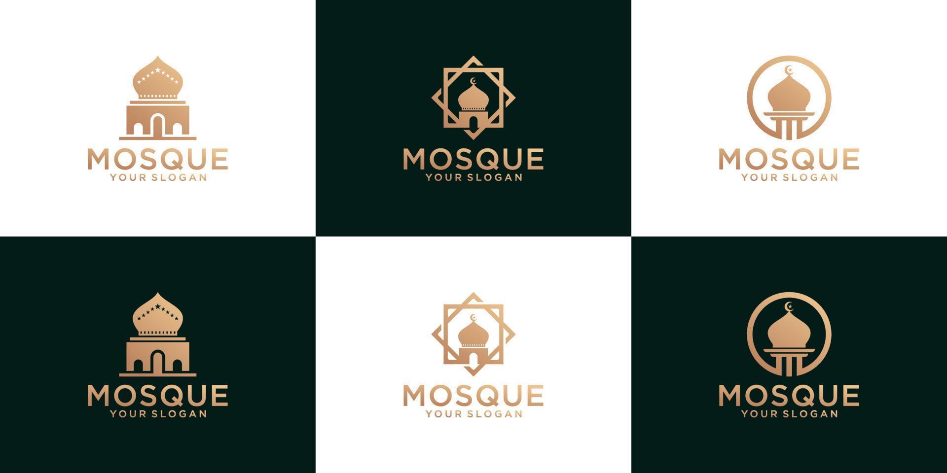 moskee logo collectie, islamitische religie sjabloonontwerp vector