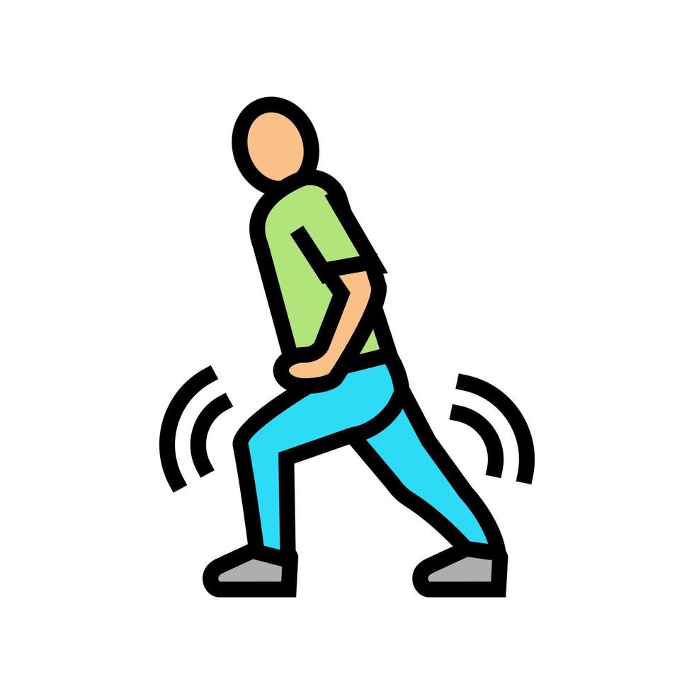 pijn bij het lopen van platte voeten kleur pictogram vectorillustratie vector