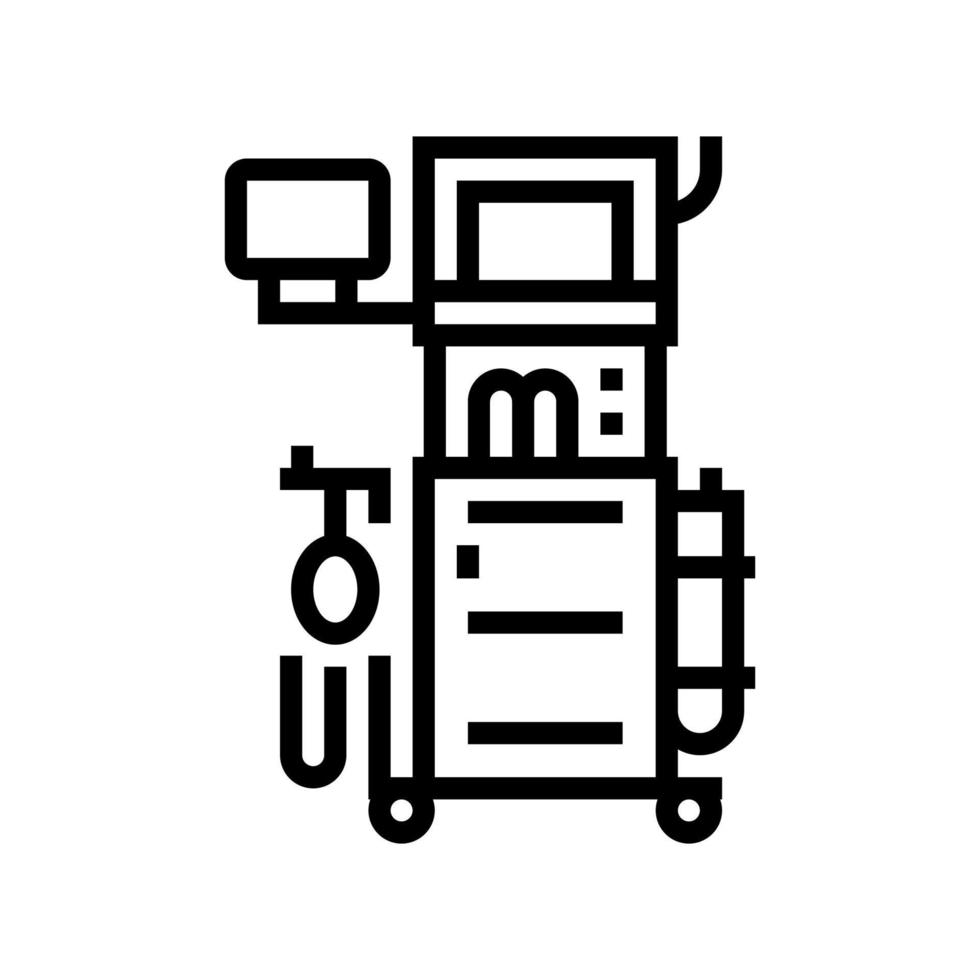 anesthesie machine lijn pictogram vectorillustratie vector