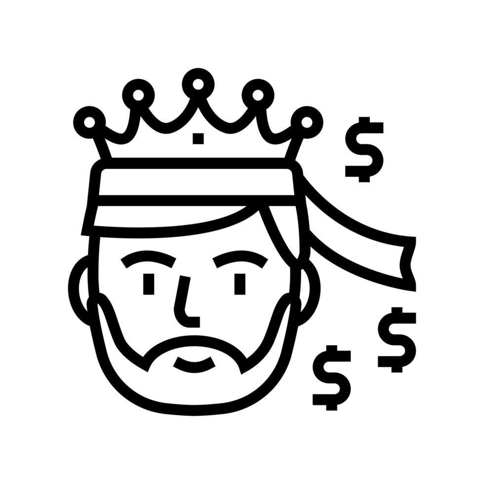 financiële koning zakenman lijn pictogram vectorillustratie vector