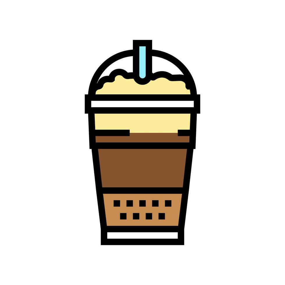 latte macchiato koffie kleur pictogram vectorillustratie vector