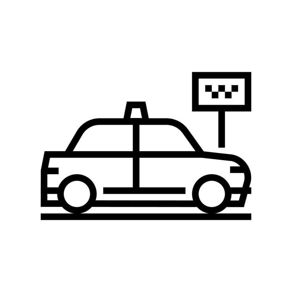 taxi stop motel lijn pictogram vectorillustratie vector