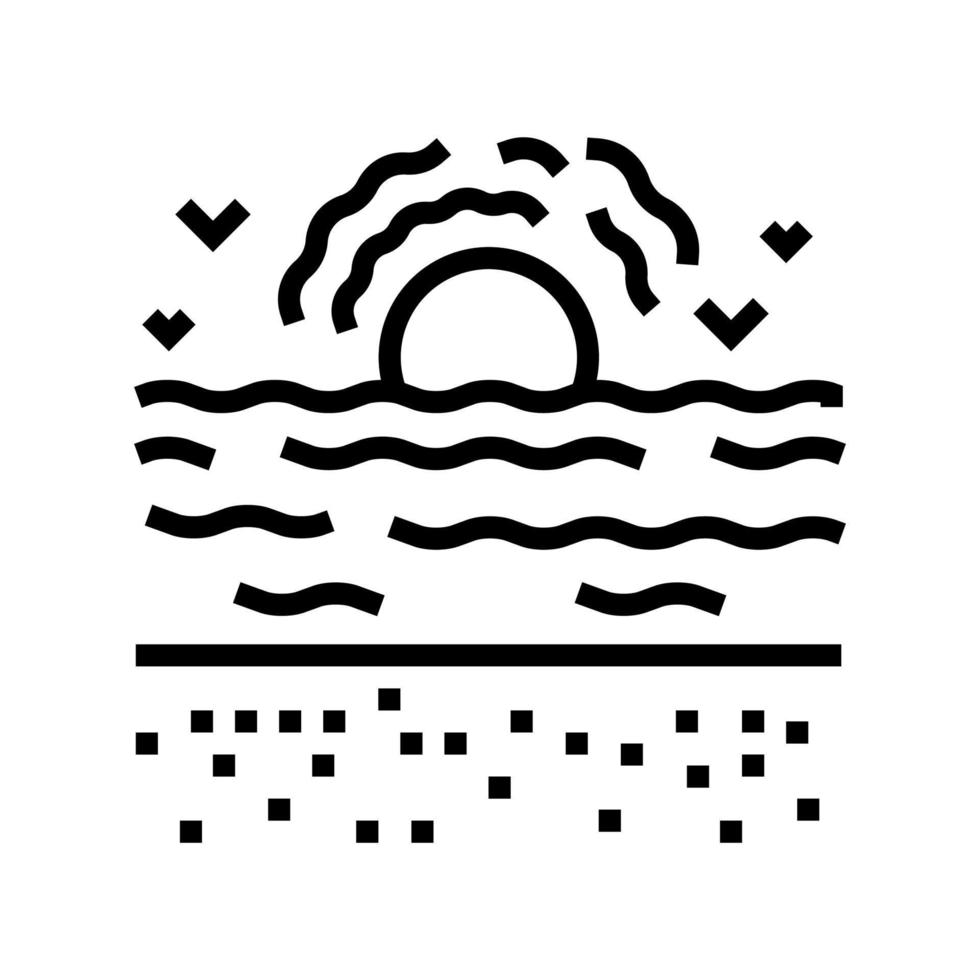 zee strand lijn pictogram vectorillustratie vector