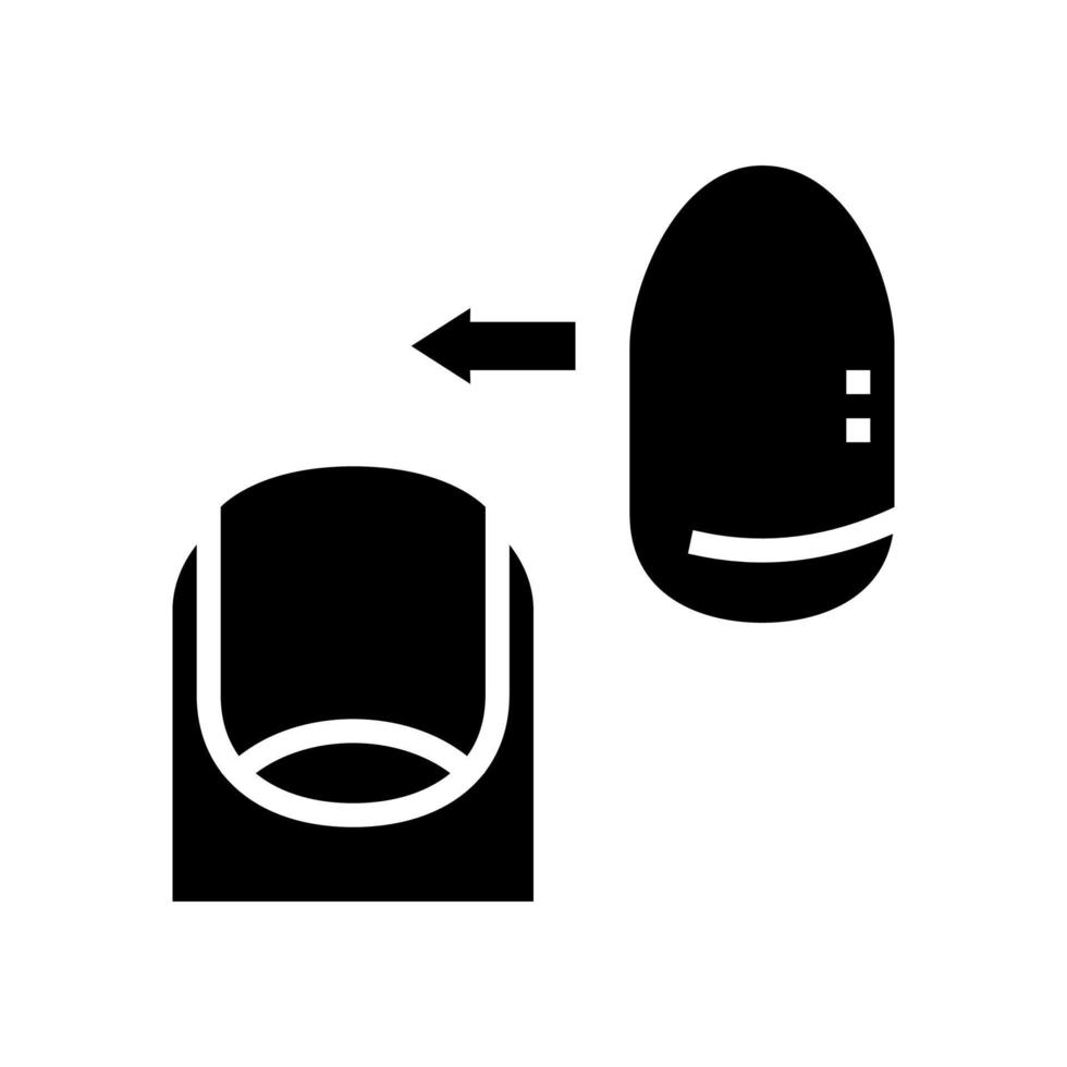 acryl nagel glyph pictogram vectorillustratie vector