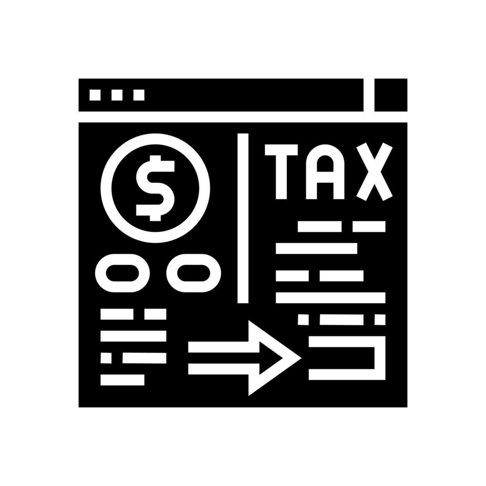 betaling van belastingen en toeslagen glyph pictogram vectorillustratie vector