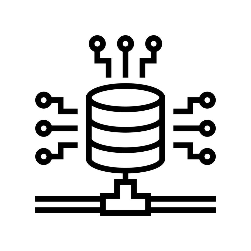 elektronische verbinding digitale verwerking lijn pictogram vectorillustratie vector