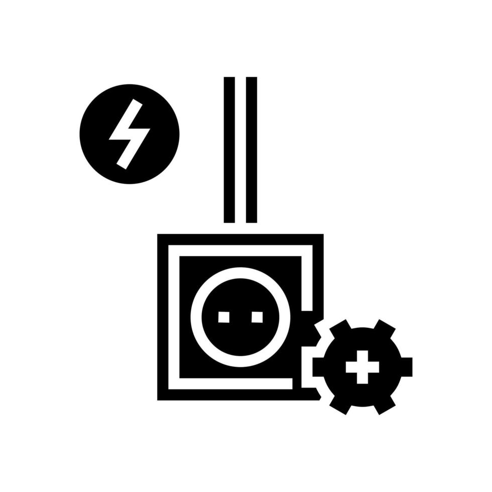 socket installatie glyph pictogram vectorillustratie vector