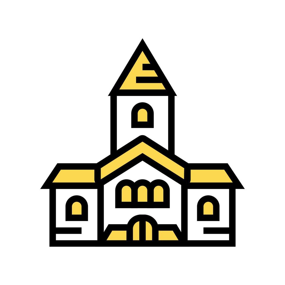 kerkgebouw kleur pictogram vectorillustratie vector