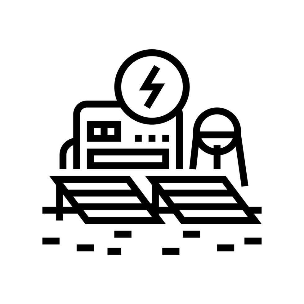 energie station ruimte lijn pictogram vectorillustratie vector