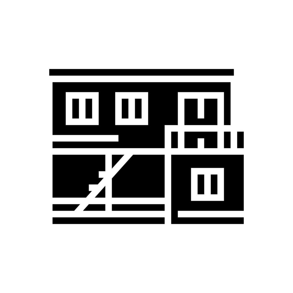 container huis glyph pictogram vectorillustratie vector