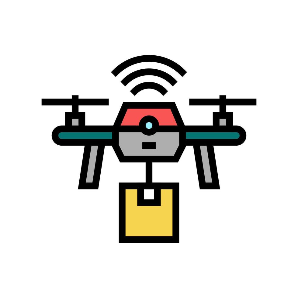 drone levering kleur pictogram vectorillustratie vector