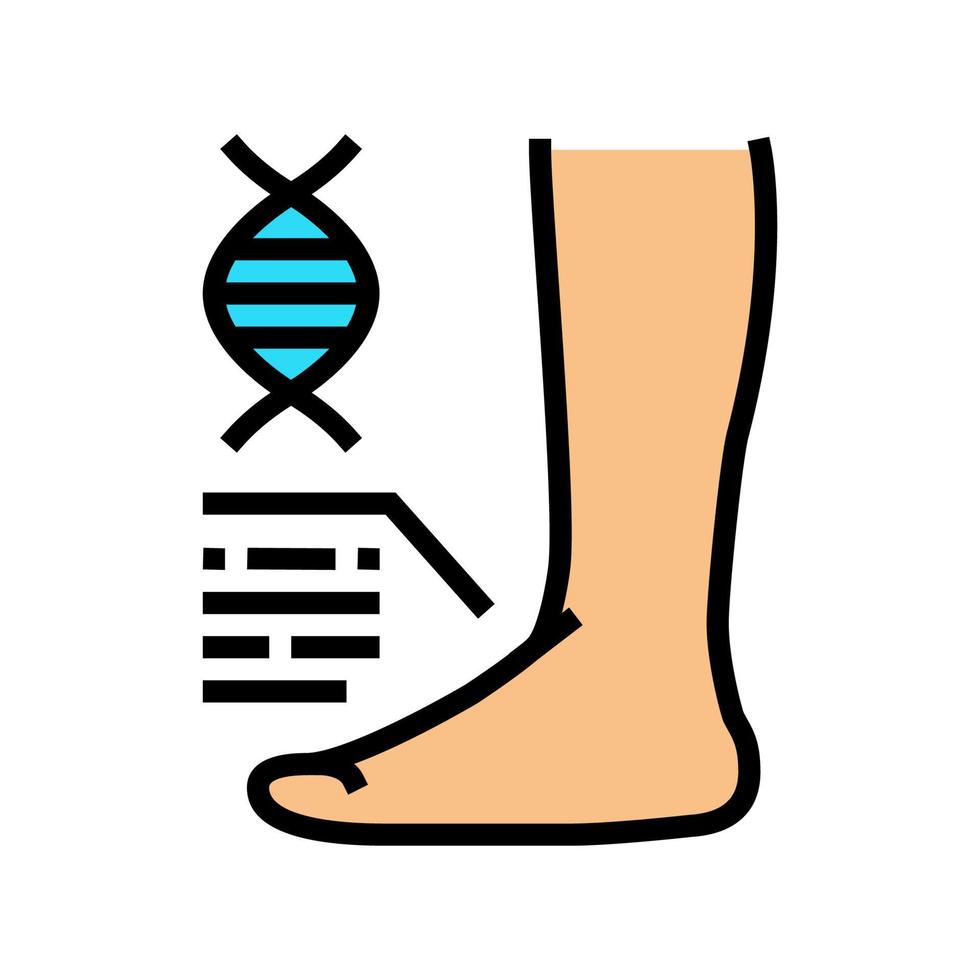 genetische platte voeten ziekte kleur pictogram vectorillustratie vector