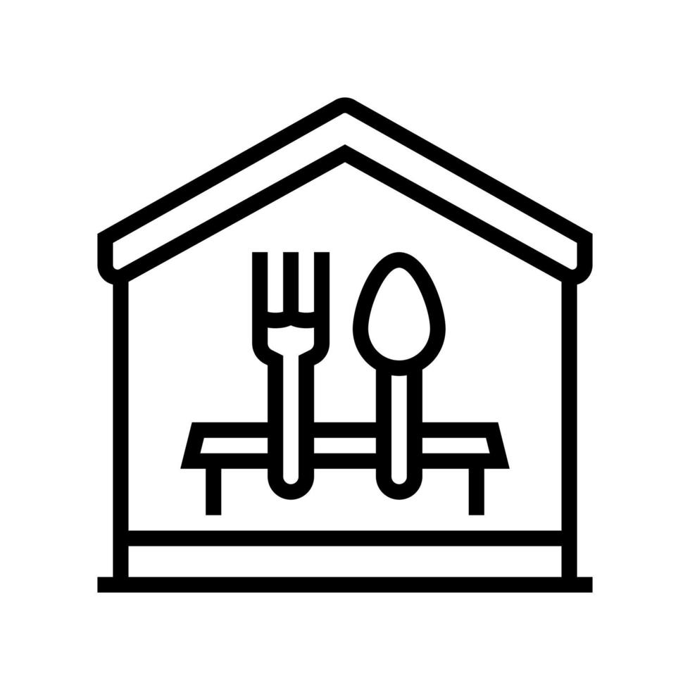 thuis diner lijn pictogram vectorillustratie vector