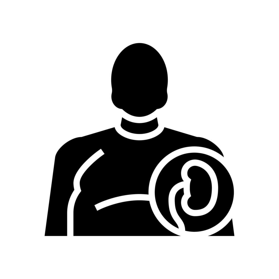 dikke menselijke nieren glyph pictogram vectorillustratie vector