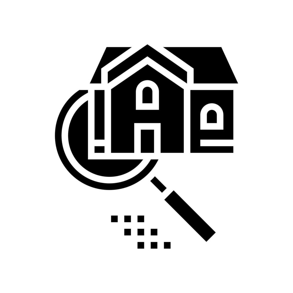 huis onderzoek glyph pictogram vectorillustratie vector