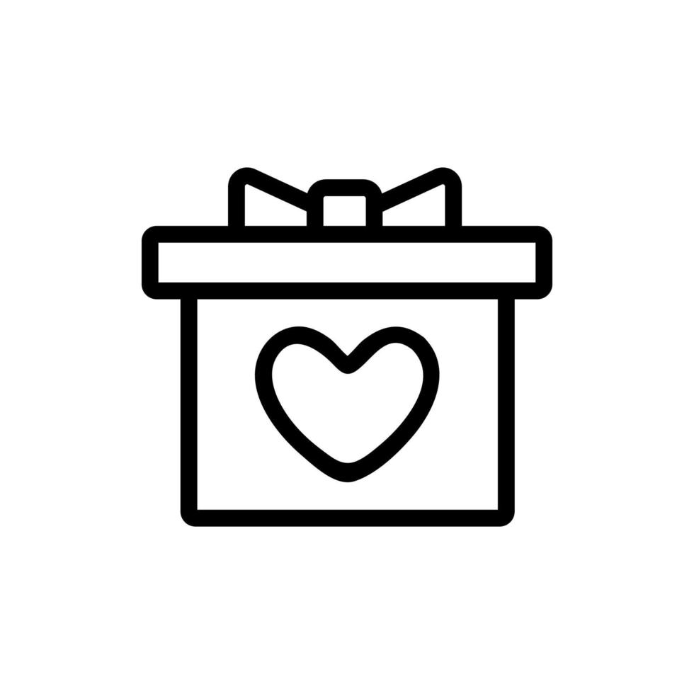 cadeau en hart pictogram vector. geïsoleerde contour symbool illustratie vector