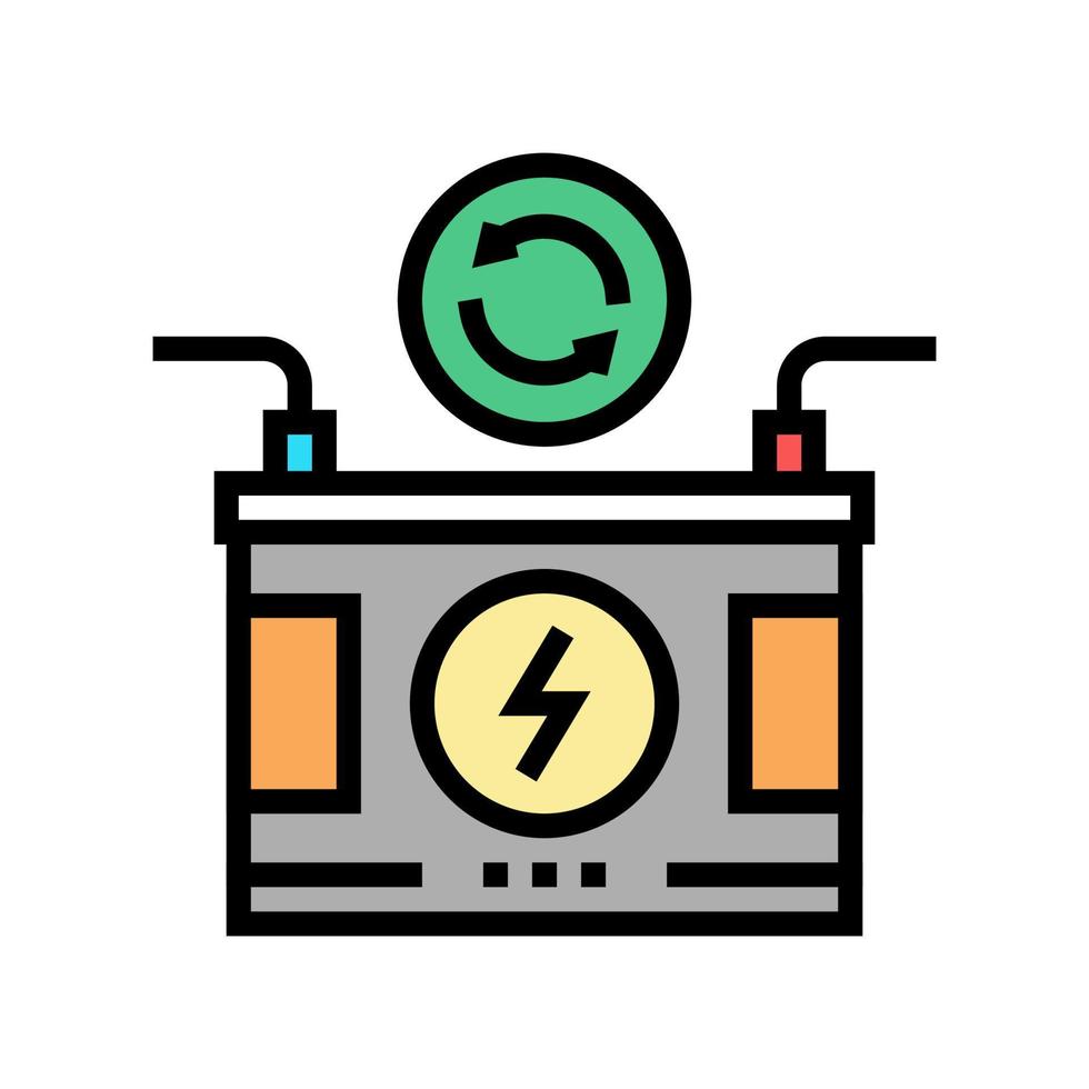 batterij energiebesparende kleur pictogram vectorillustratie vector