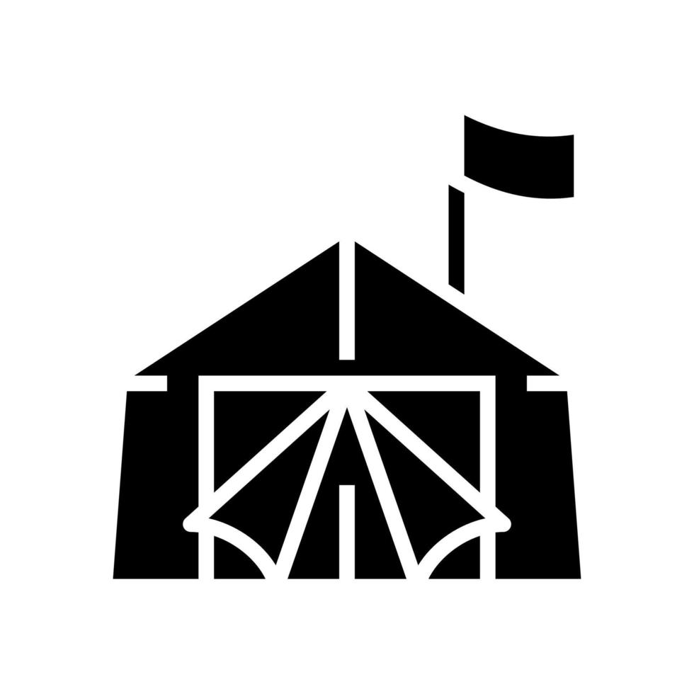 tent vluchteling glyph pictogram vectorillustratie vector