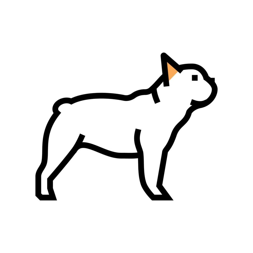 franse bulldog hond kleur pictogram vectorillustratie vector