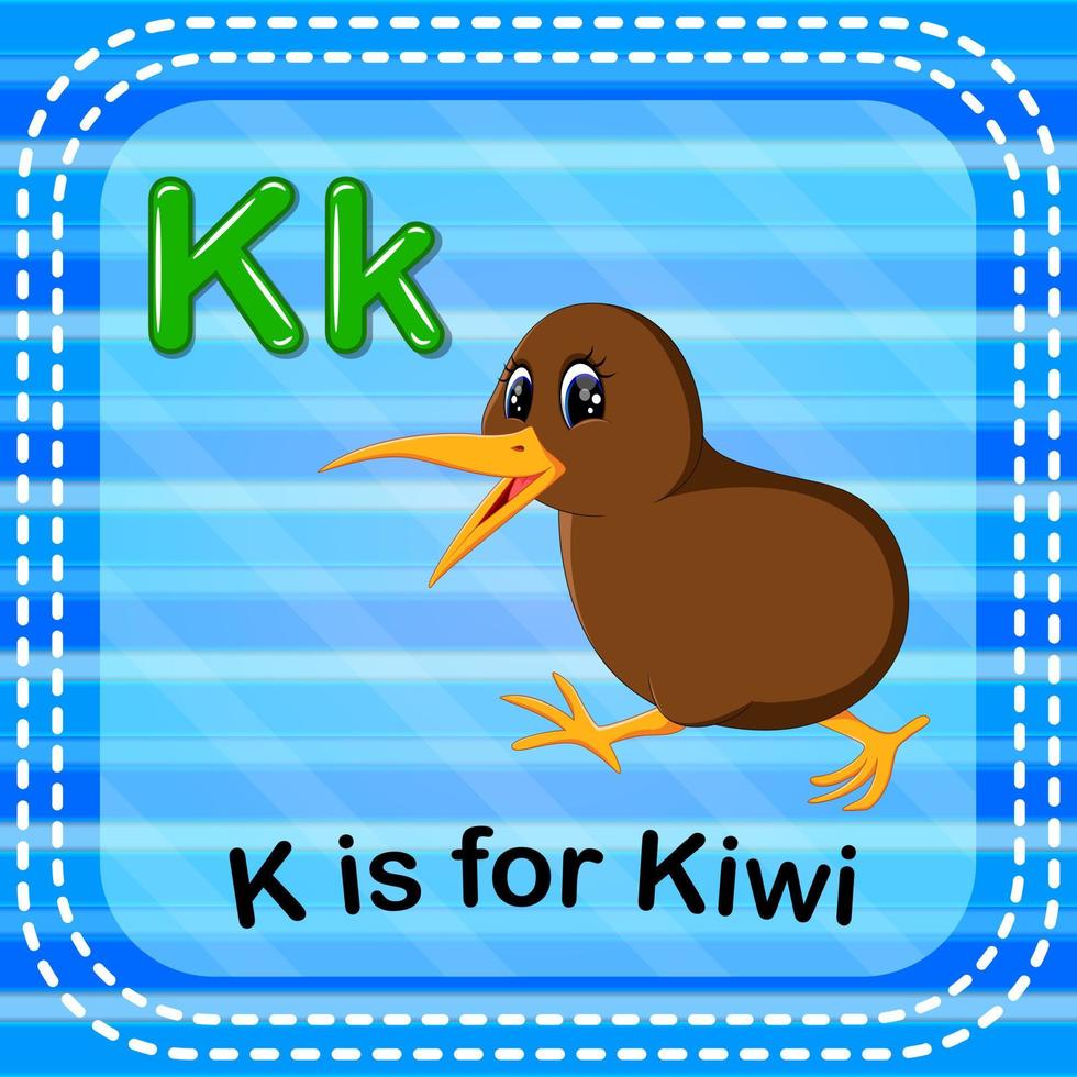 flashcard letter k is voor kiwi vector