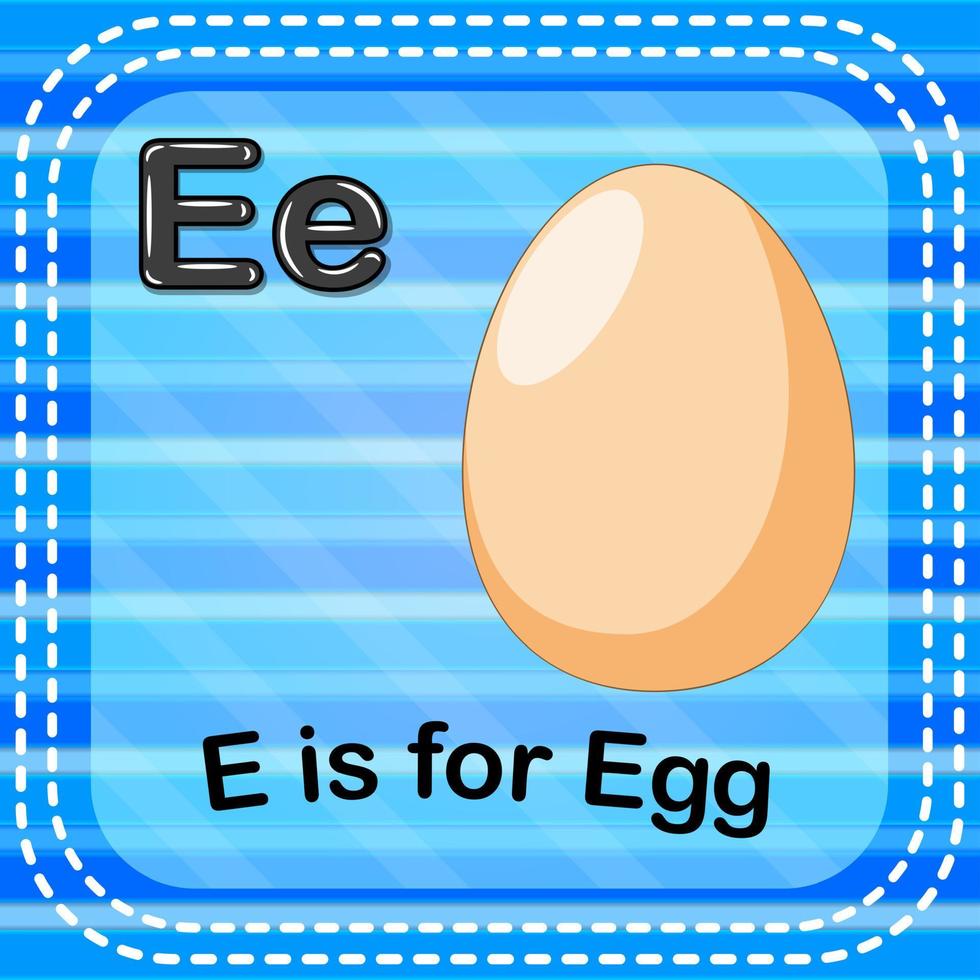 flashcard letter e is voor ei vector