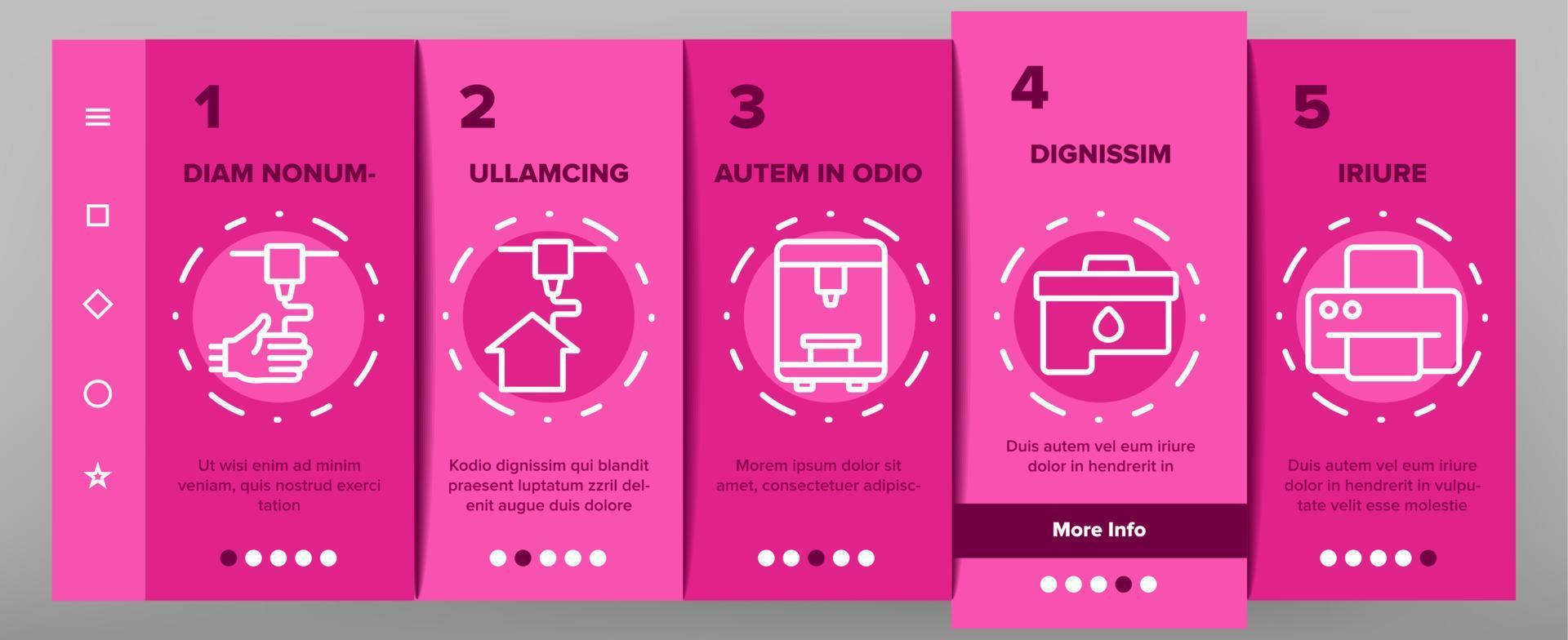 printer onboarding pictogrammen instellen vector