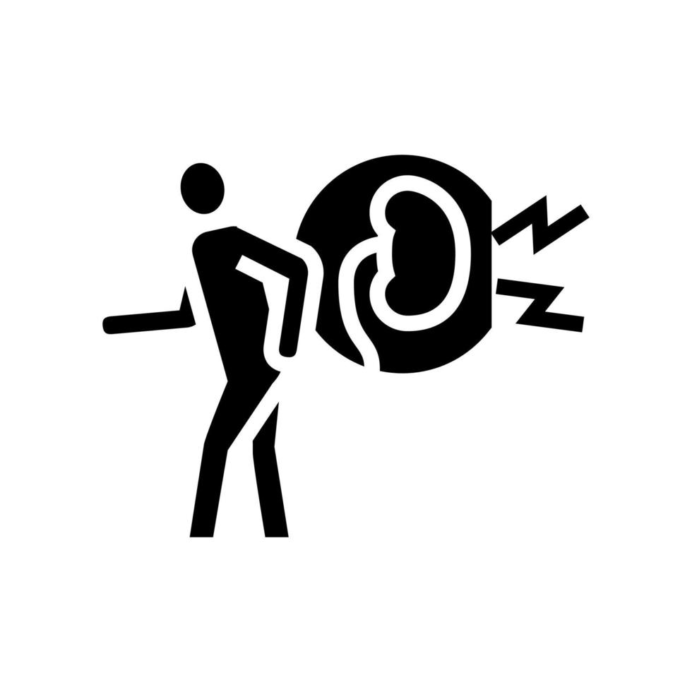 pijn nieren glyph pictogram vectorillustratie vector