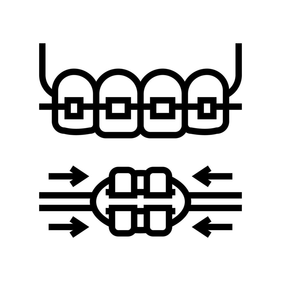 werk proces tand bretels lijn pictogram vectorillustratie vector