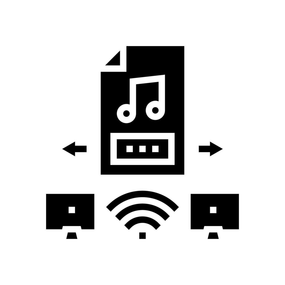 internet muziek uitwisseling glyph pictogram vectorillustratie vector