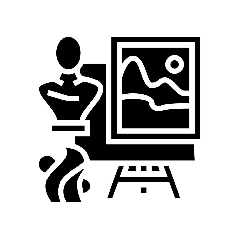 kunstschool les glyph pictogram vectorillustratie vector