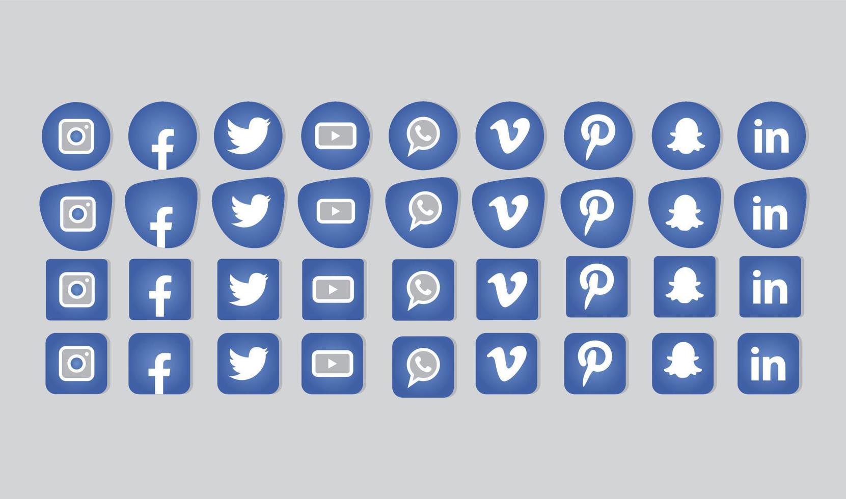 populaire sociale media iconen set. vector