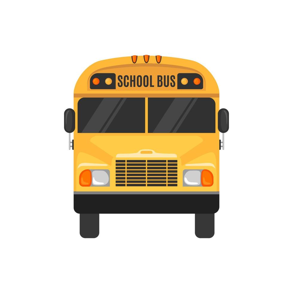 schoolbus pictogram in vlakke stijl op witte achtergrond. vector illustratie