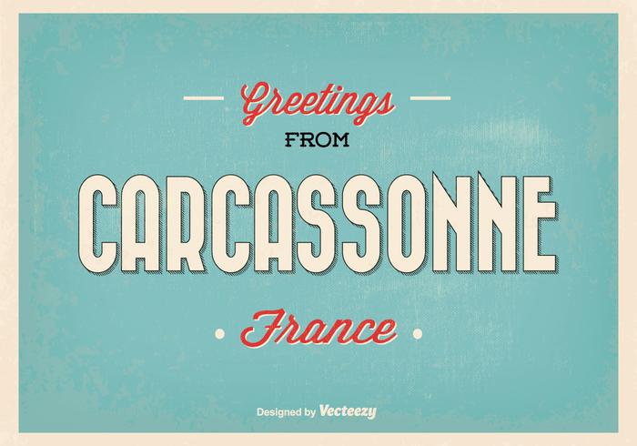 Carcassonne France Greeting Illustratie vector