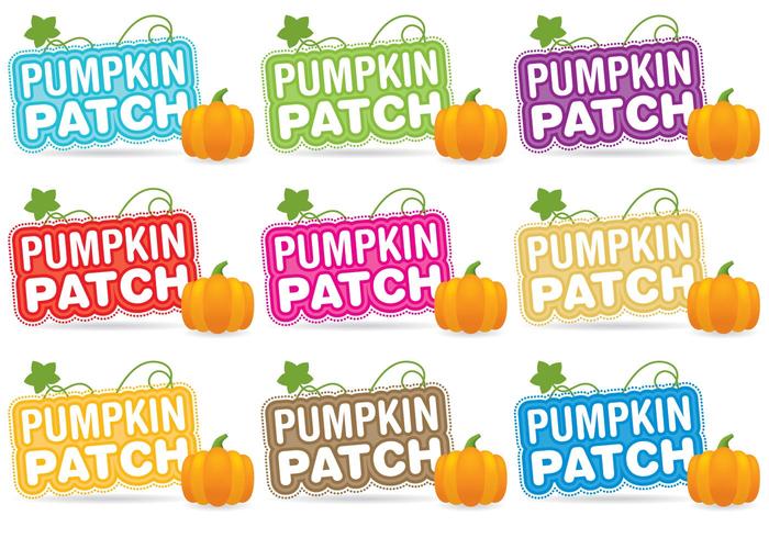 Pompoenpatchtitels vector