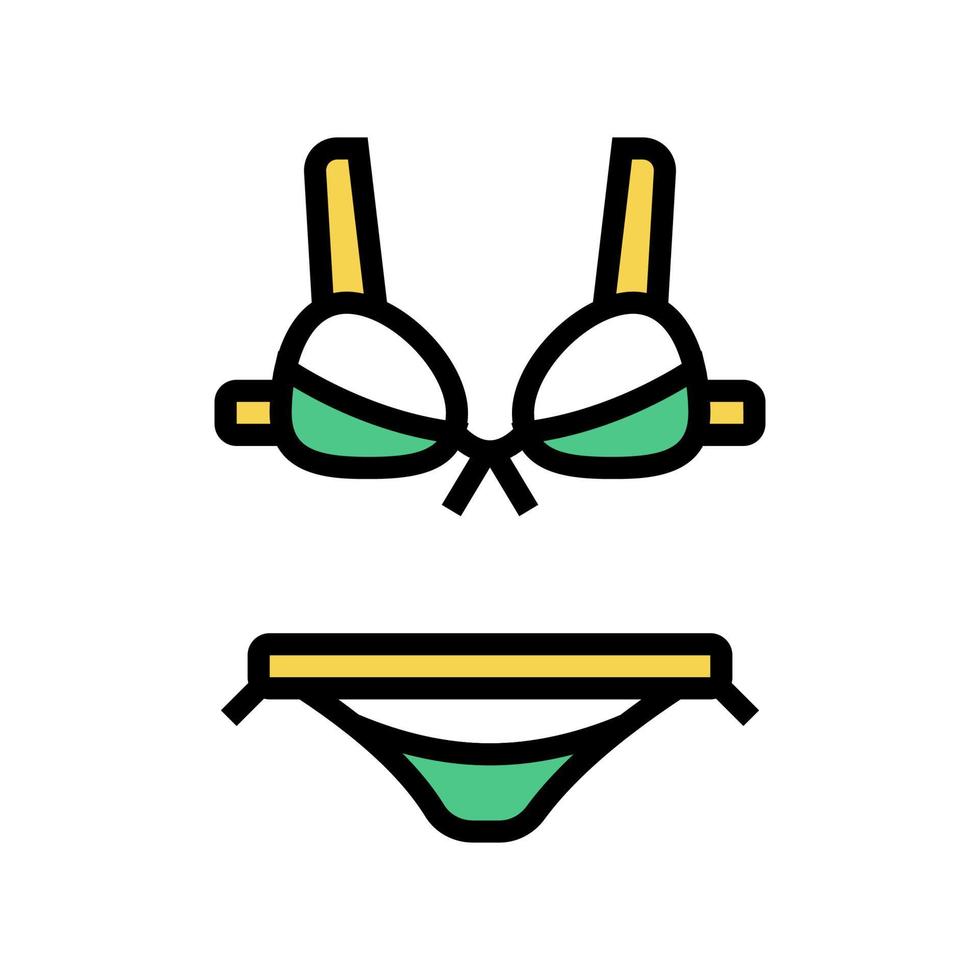 badpak bikini kleur pictogram vectorillustratie vector