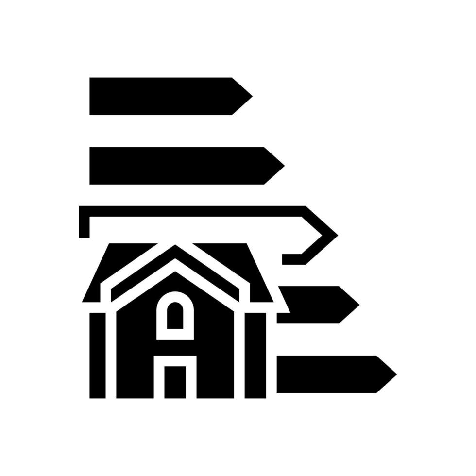 huis groei energiebesparende glyph pictogram vectorillustratie vector