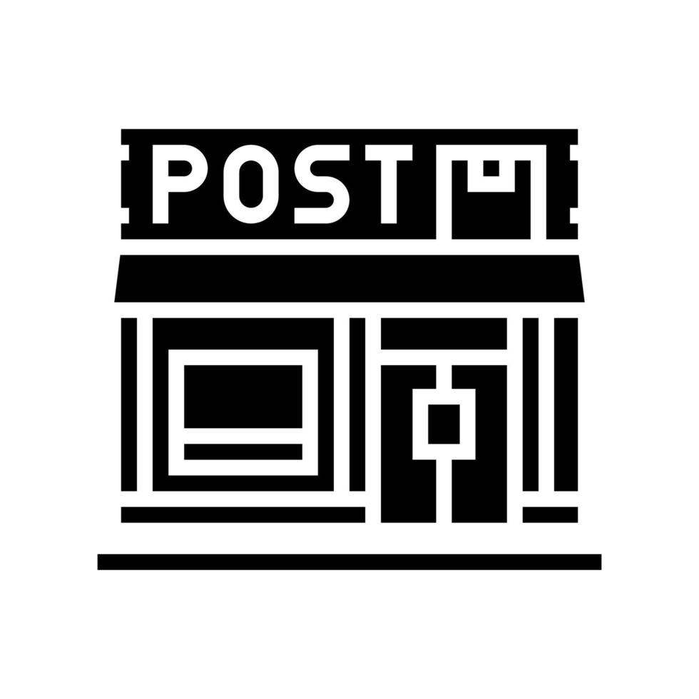 postkantoor glyph pictogram vectorillustratie vector