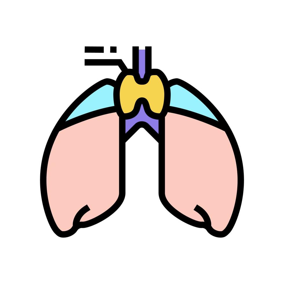 thymus endocrinologie kleur pictogram vectorillustratie vector