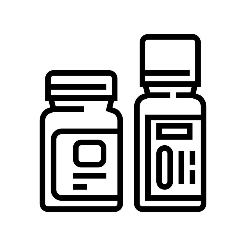 flessen met homeopathie medische drug lijn pictogram vectorillustratie vector