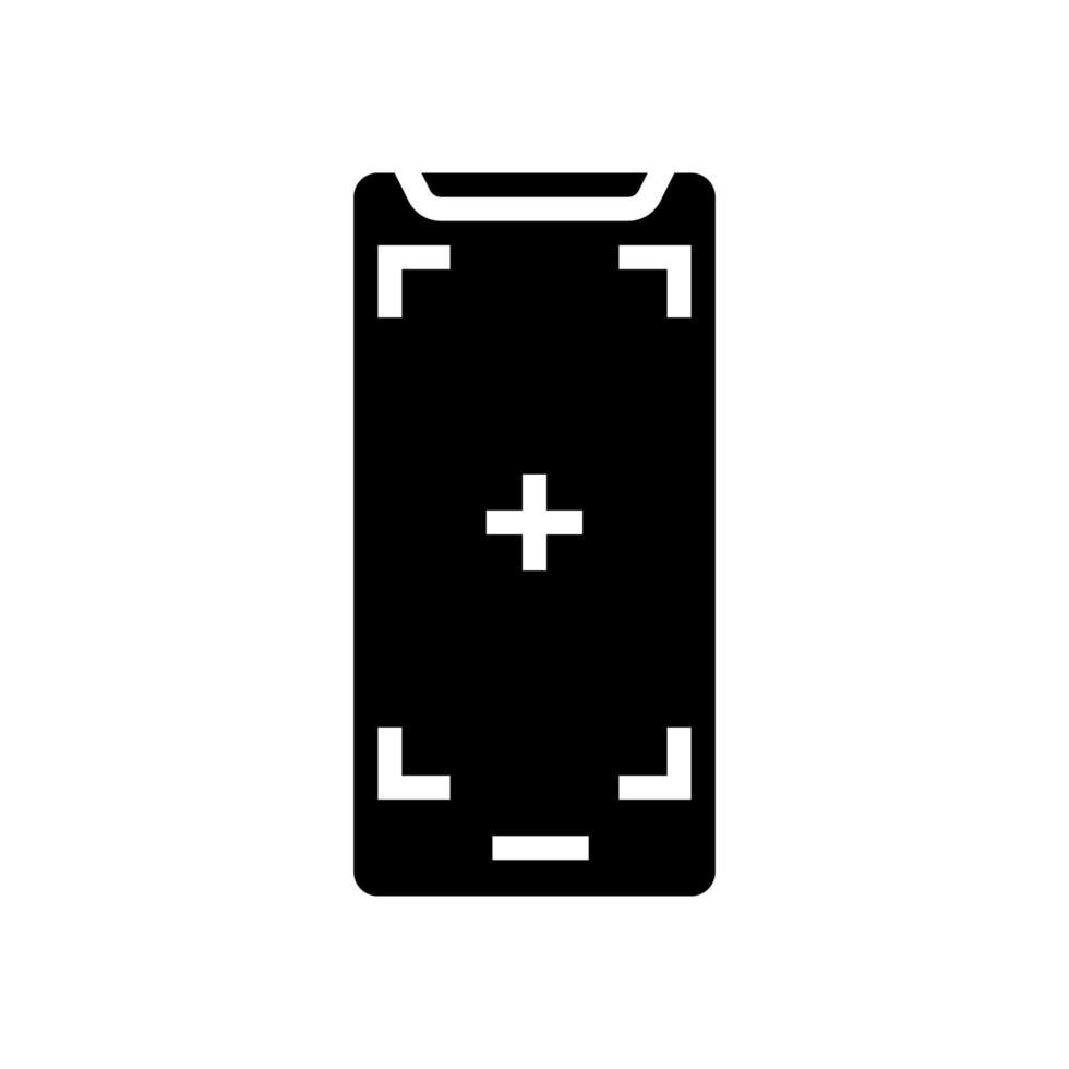 mobiele telefoon foto camera glyph pictogram vectorillustratie vector