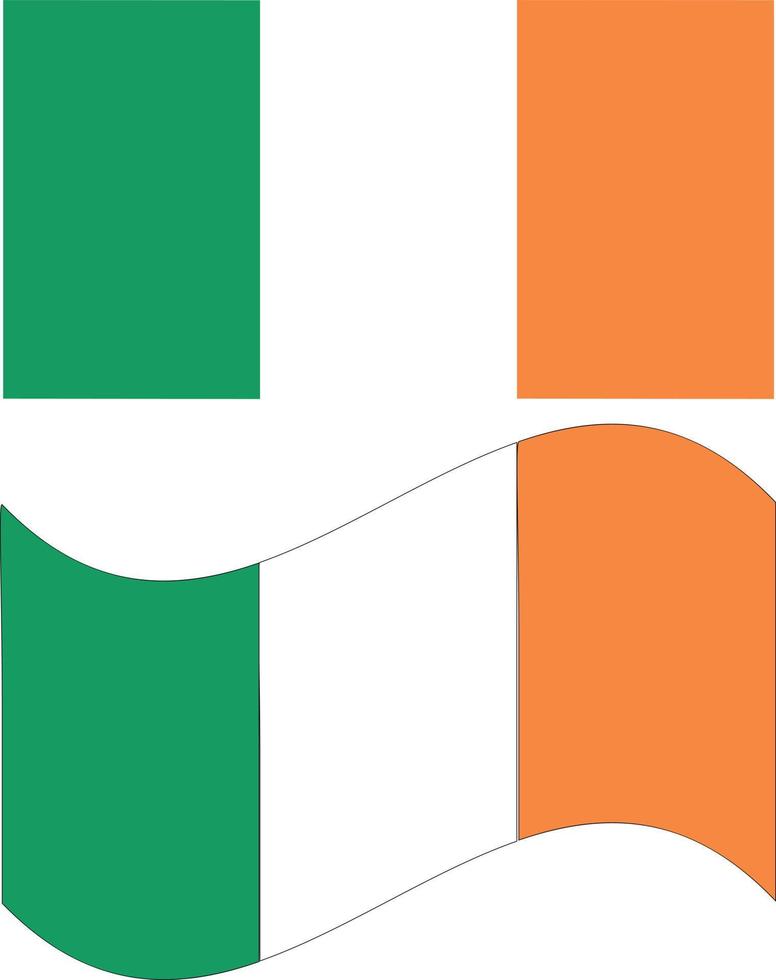 vlag van Ierland op witte achtergrond. Republiek Ierland vlag. vlakke stijl. vector