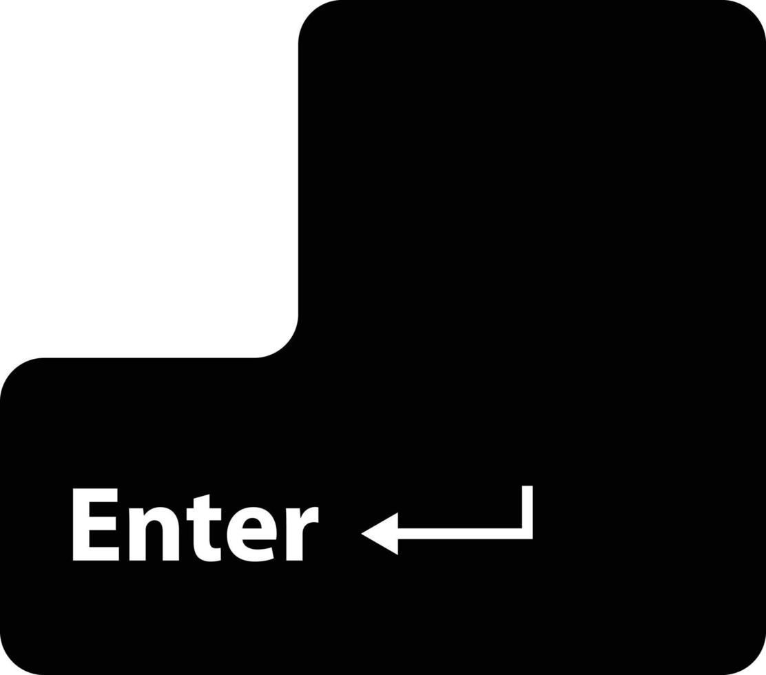 enter-knop op witte achtergrond. teken invoeren. voer de toetsenbordtoets in. vlakke stijl. vector