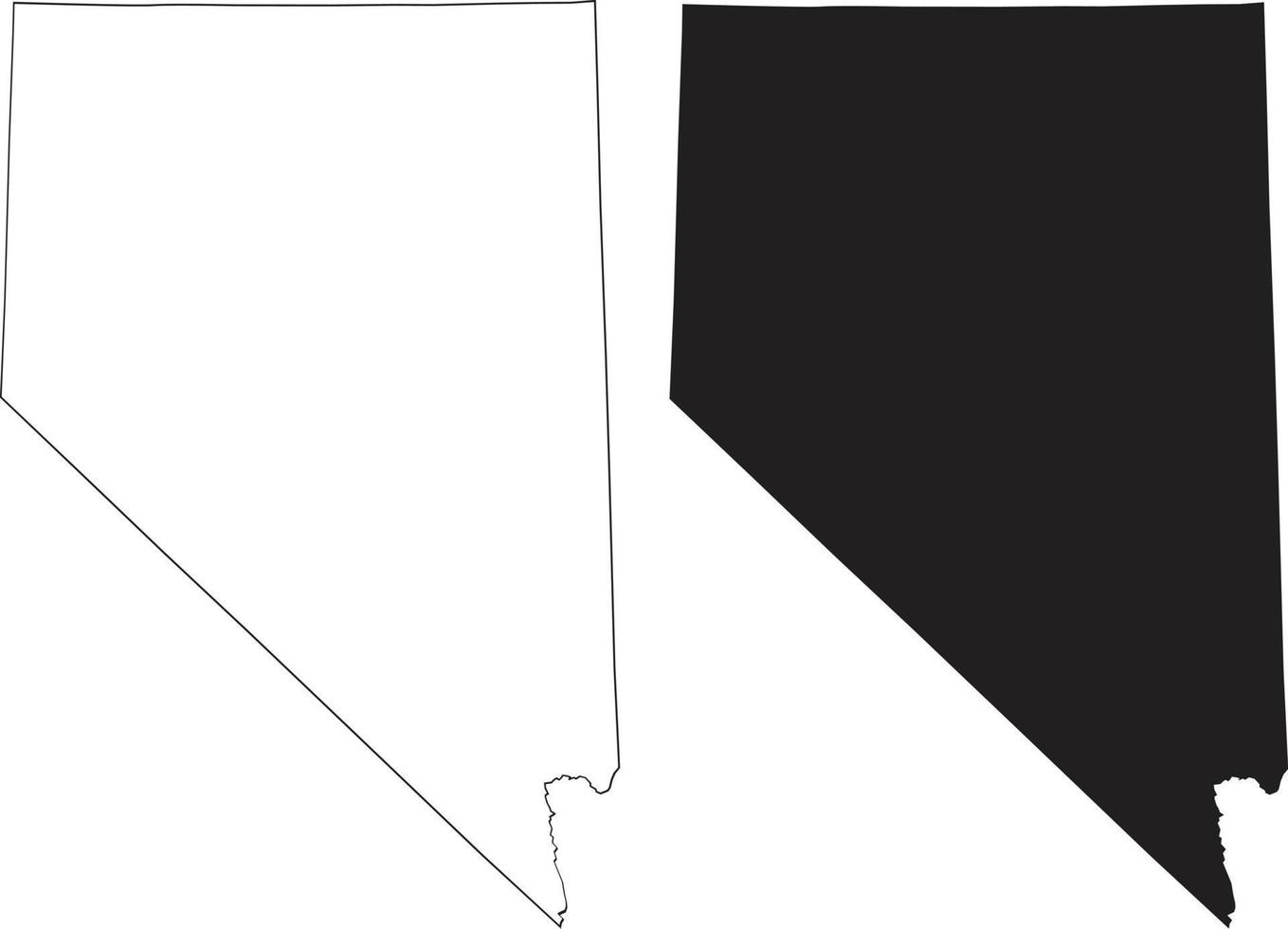 Nevada kaart op witte achtergrond. Nevada staat teken. nevada kaart zwarte omtrek staat usa symbool. vlakke stijl. vector