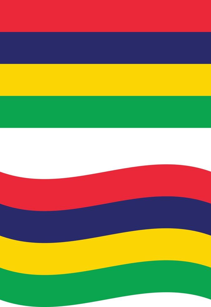 originele en eenvoudige vlag van Mauritius op witte achtergrond. vlag van Mauritius. wapperende vlag van Mauritius. vlakke stijl. vector