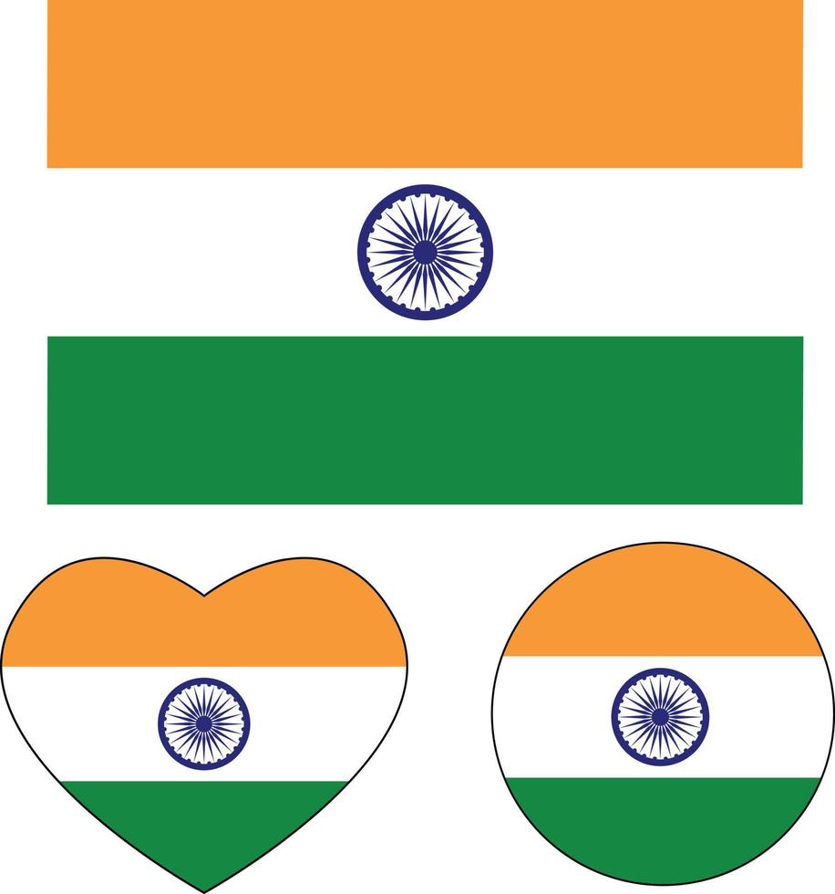 vlag van india op witte achtergrond. india nationale vlag teken. Indiase vlag symbool. vlakke stijl. vector