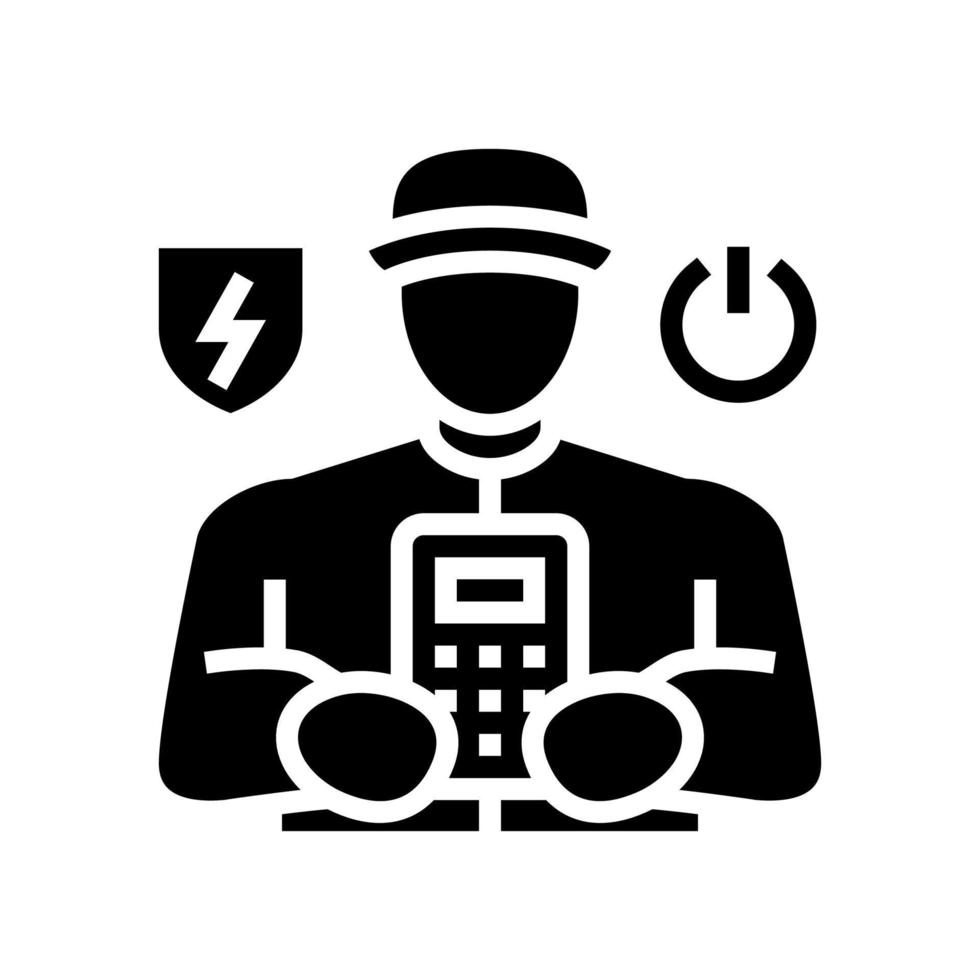 draagbaar apparaat testen glyph pictogram vectorillustratie vector