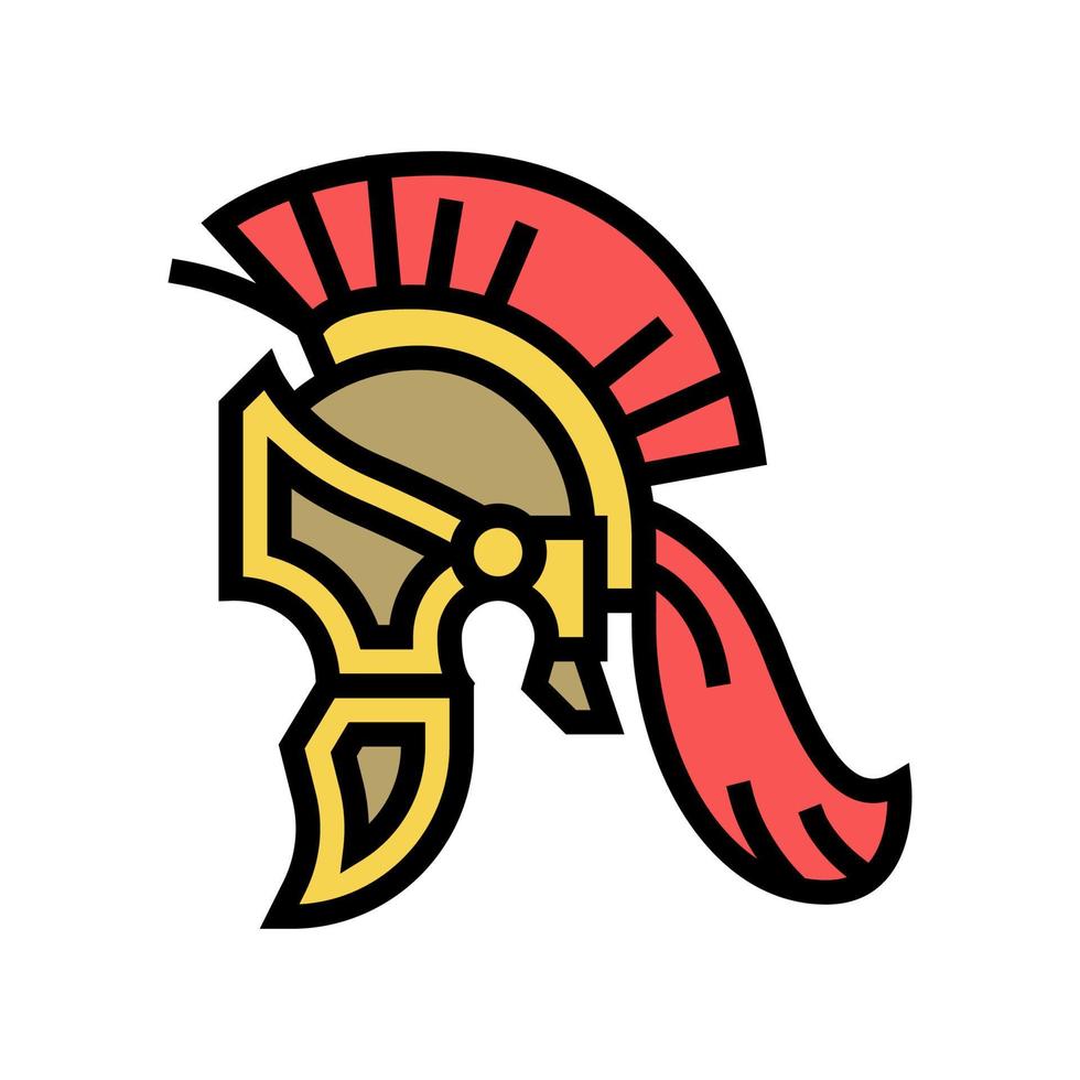 legioensoldaat helm oude rome kleur pictogram vectorillustratie vector