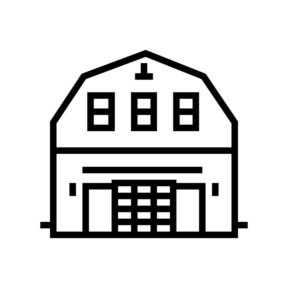 barndominium huis lijn pictogram vectorillustratie vector