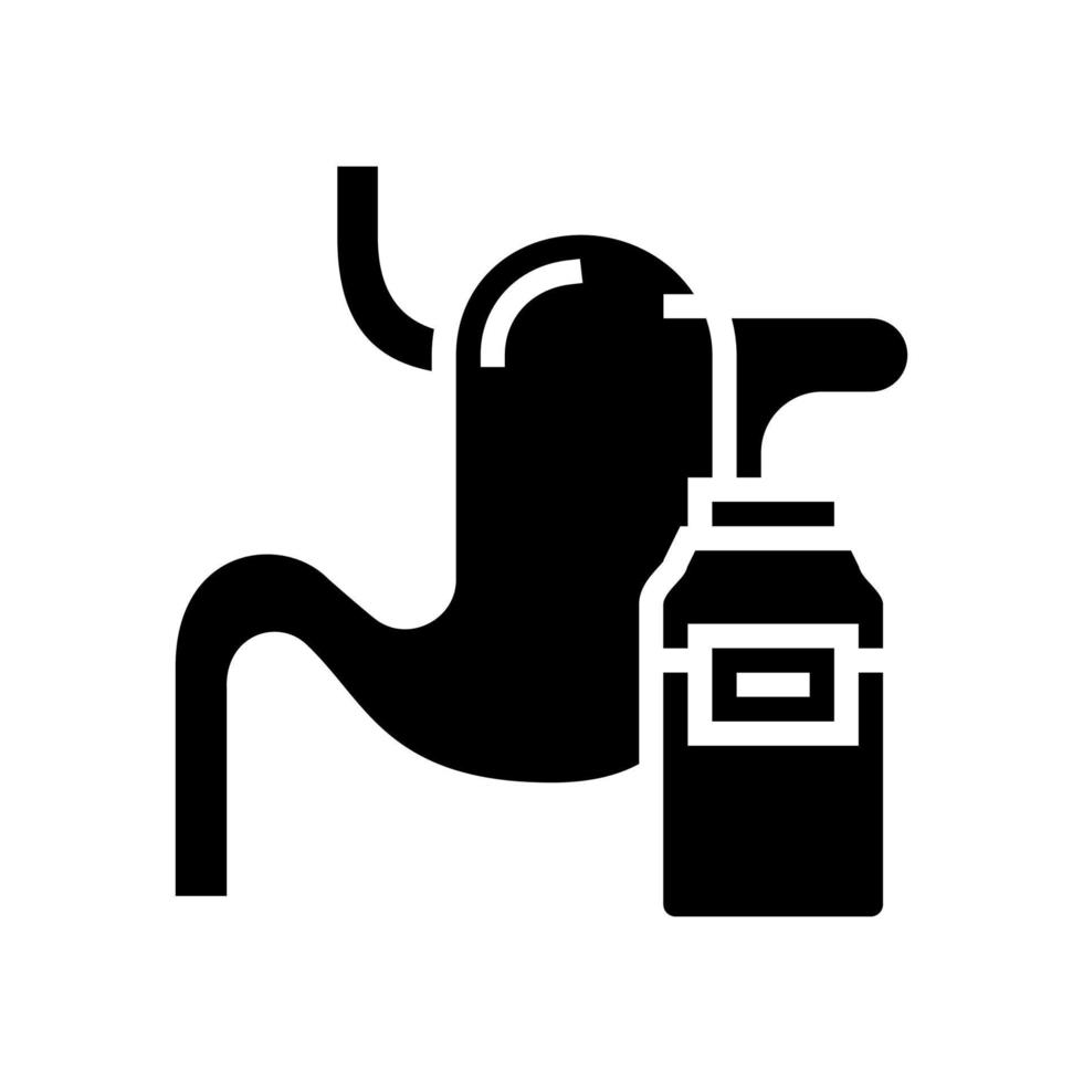 nefrostomie ziekte, slokdarm gebracht in zak glyph pictogram vectorillustratie vector