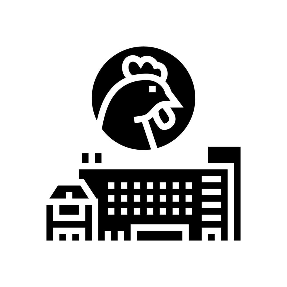 pluimveebedrijf en fabriek glyph pictogram vectorillustratie vector